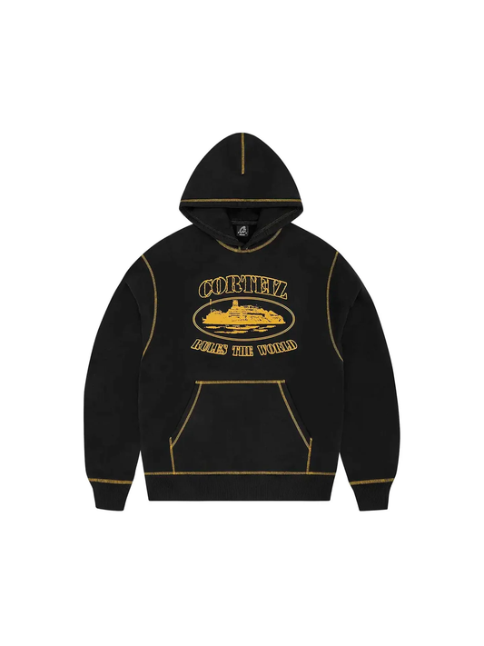 Corteiz Alcatraz Contrast Hoodie 'Black/Yellow'