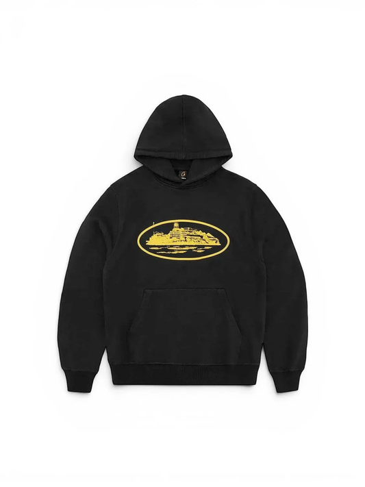 Corteiz Alcatraz Hoodie V2 'Black/Yellow'