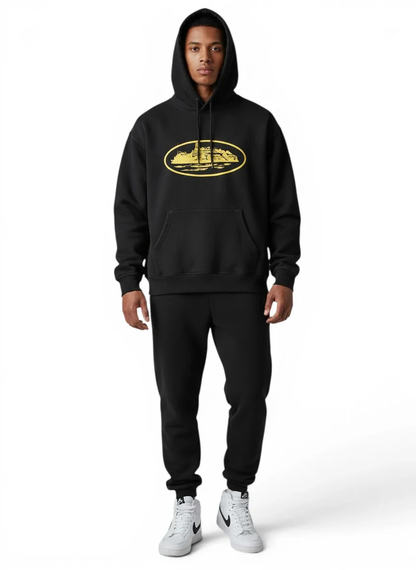 Corteiz Alcatraz Hoodie V2 'Black/Yellow'