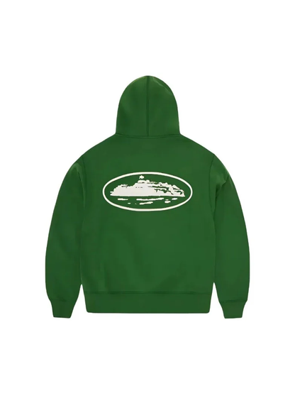 Corteiz Island Puff Print Zip Hoodie Green