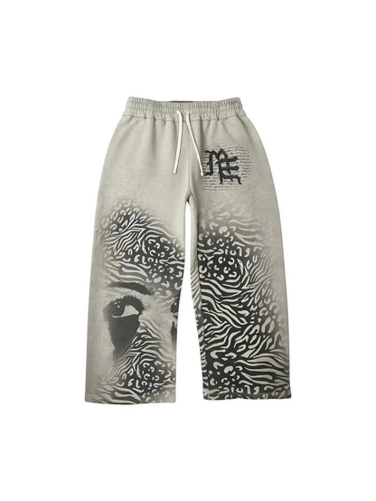 Mixed Emotions Grey Striped Sweatpants