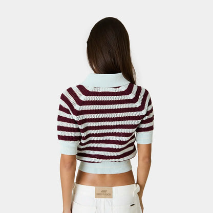Eme Studios ´Ocata Navy Crochet´ Knit Polo