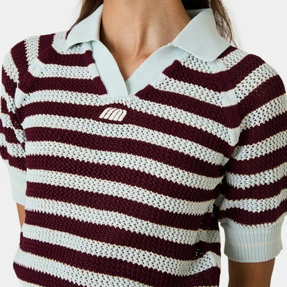 Eme Studios ´Ocata Navy Crochet´ Knit Polo