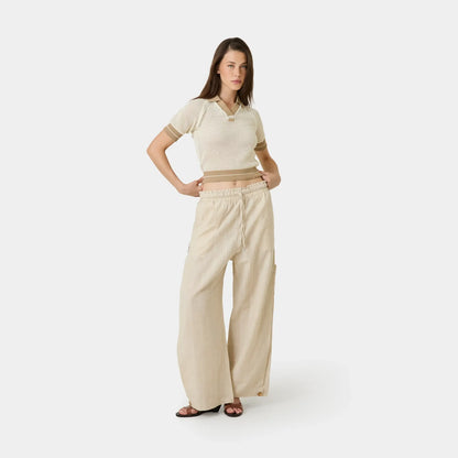 Eme Studios ´Ocata Off Sand Crochet´ Knit Polo