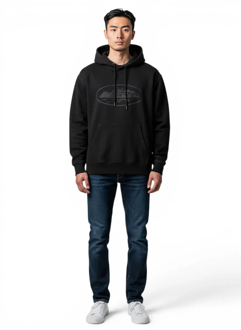 Corteiz Alcatraz V2 Hoodie Triple Black